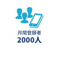 月間登録者数2000人